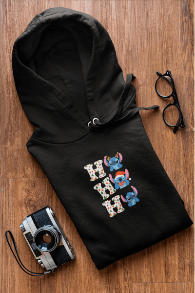 Stitch Yılbaşı Hohoho Kapşonlu Sweatshirt