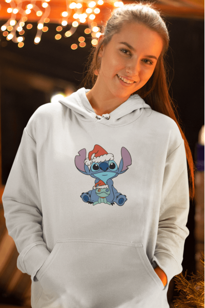 Stitch Yılbaşı Kapşonlu Sweatshirt