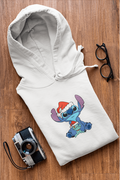 Stitch Yılbaşı Kapşonlu Sweatshirt