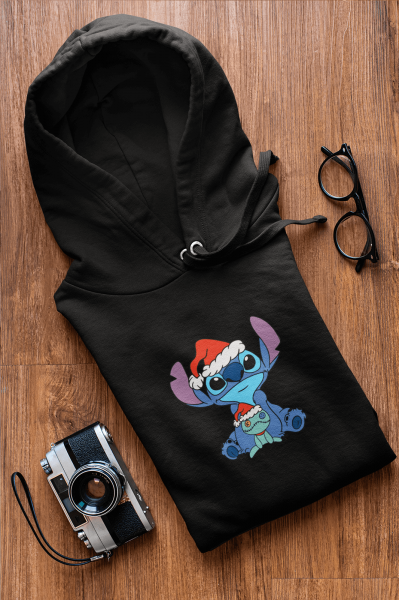 Stitch Yılbaşı Kapşonlu Sweatshirt