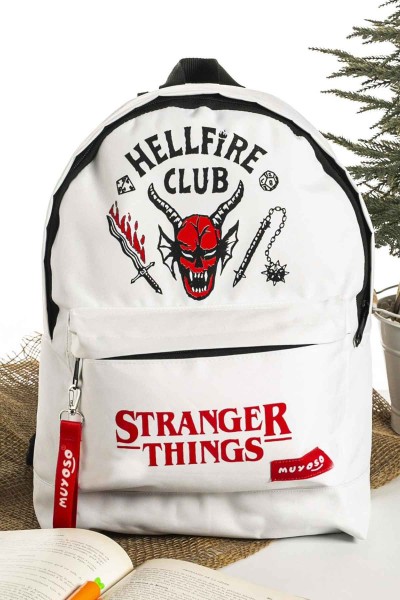 Stranger Things Hellfire Club Beyaz Sırt Çantası