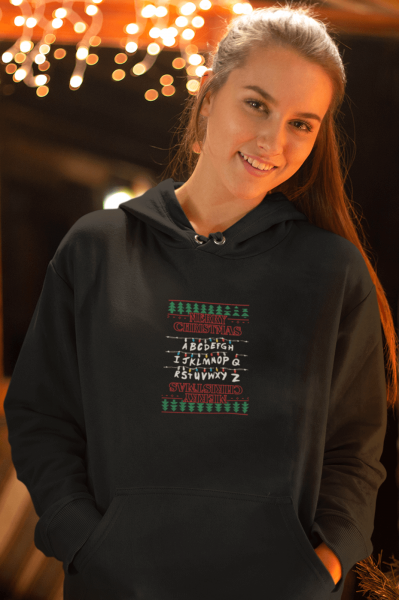 Stranger Things Lambalar Merry Christmas Kapşonlu Sweatshirt