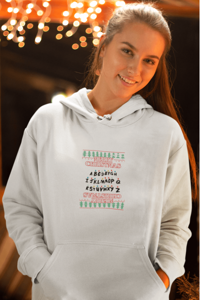 Stranger Things Lambalar Merry Christmas Kapşonlu Sweatshirt