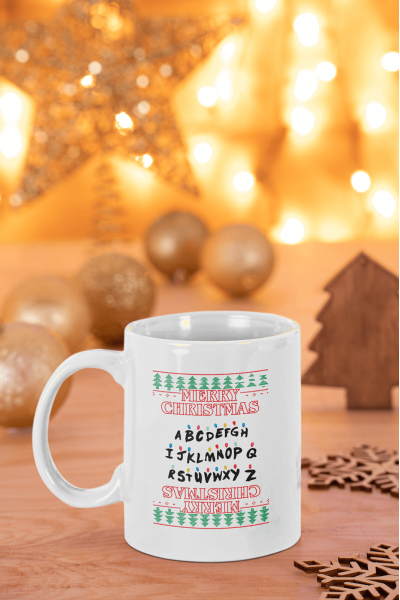 Stranger Things Lambalar Merry Christmas Kupa Bardak Stranger Things Lambalar Merry Christmas Kupa Bardak