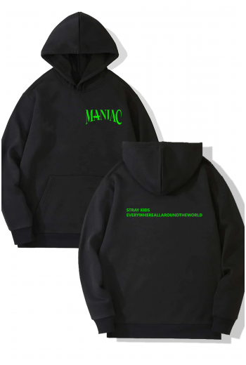 Stray Kids Everywhere Ön-Arka Baskılı Kapşonlu Sweatshirt