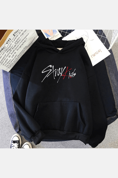 Stray Kids Yazılı Kapşonlu Sweatshirt