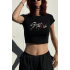 Stray Kids Yazılı Siyah Crop Top