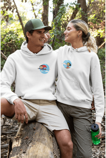 Süpergirl ve Süperman Sevgili/Çift/Arkadaşlık 2'li Kapşonlu Sweatshirt Seti