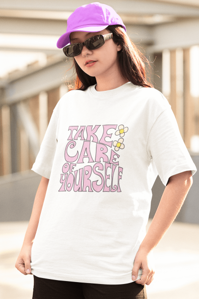 Take Care Of Yourself Beyaz Tişört Take Care Of Yourself Beyaz Tişört