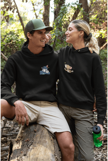 Tom ve Jerry Kalpli Sevgili/Çift/Arkadaşlık 2'li Kapşonlu Sweatshirt Seti