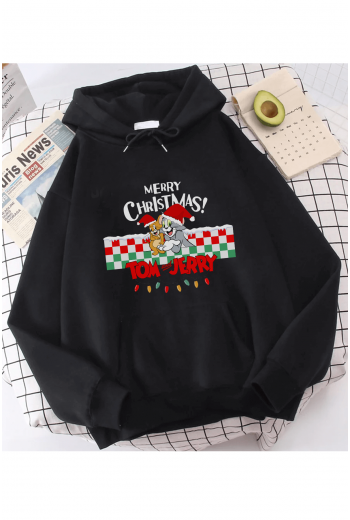 Tom ve Jerry Merry Christmas Yılbaşı Kapşonlu Sweatshirt Tom ve Jerry Merry Christmas Yılbaşı Kapşonlu Sweatshirt