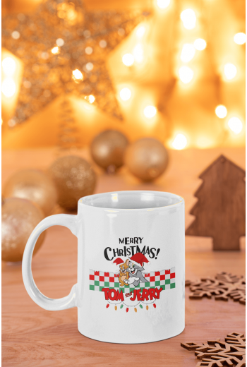 Tom ve Jerry Merry Christmas Yılbaşı Kupa Bardak Tom ve Jerry Merry Christmas Yılbaşı Kupa Bardak