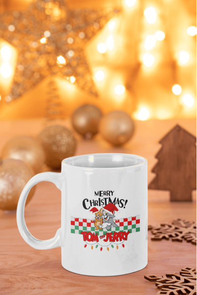 Tom ve Jerry Merry Christmas Yılbaşı Kupa Bardak Tom ve Jerry Merry Christmas Yılbaşı Kupa Bardak