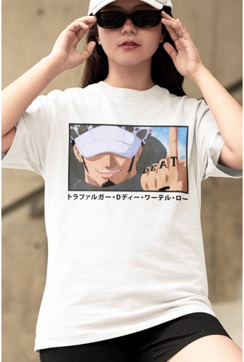 Trafalgar Law Death Beyaz Tişört Trafalgar Law Death Beyaz Tişört