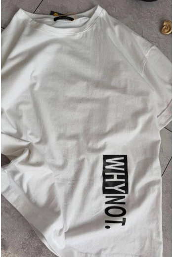 Why Not Yazılı Beyaz T-shirt 