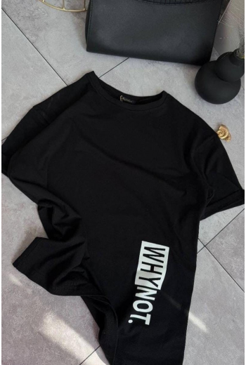 Why Not Yazılı Siyah T-shirt