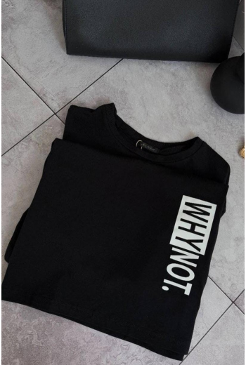 Why Not Yazılı Siyah T-shirt Why Not Yazılı Siyah T-shirt