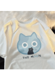 Y2K Kawaii Kore Tarzı The Moon Beyaz T-shirt