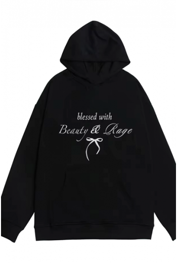 Y2K Kore Tarzı Kurdele Tasarım Sweatshirt