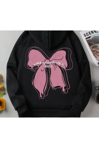 Y2K Tarzı Kurdele Tasarım Sweatshirt Y2K Tarzı Kurdele Tasarım Sweatshirt