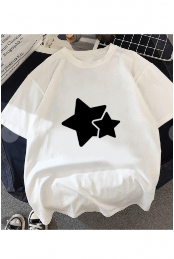 Y2K Yıldız Beyaz T-shirt