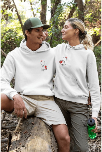 Yapboz Sevgili/Çift/Arkadaşlık 2'li Kapşonlu Sweatshirt Seti