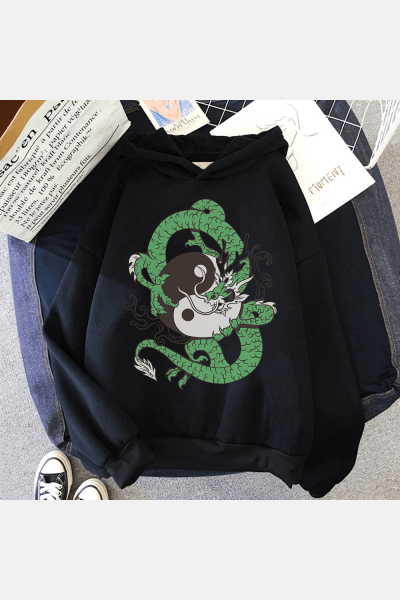 Yin Yang Kapşonlu Sweatshirt