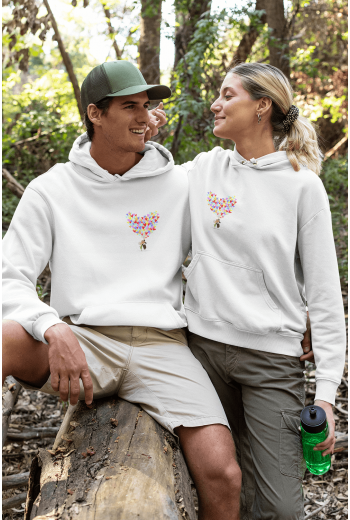 Yukarı Bak Balon Sevgili/Çift/Arkadaşlık 2'li Kapşonlu Sweatshirt Seti  Yukarı Bak Balon Sevgili/Çift/Arkadaşlık 2'li Kapşonlu Sweatshirt Seti