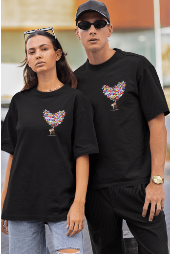 Yukarı Bak Balon Sevgili/Çift/Arkadaşlık 2'li Tişört Seti