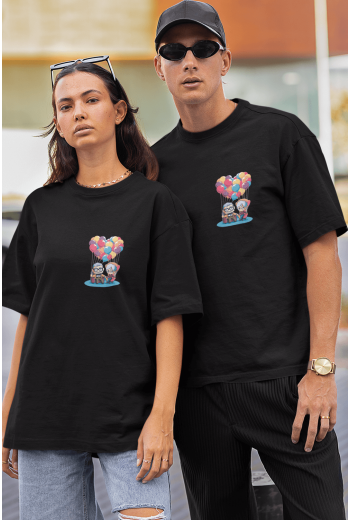 Yukarı Bak Sevgili/Çift/Arkadaşlık 2'li Tişört Seti