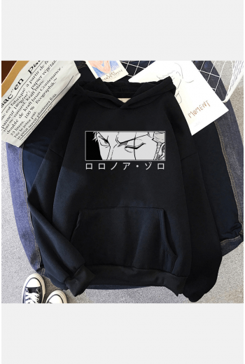 Zoro Face White Kapşonlu Sweatshirt