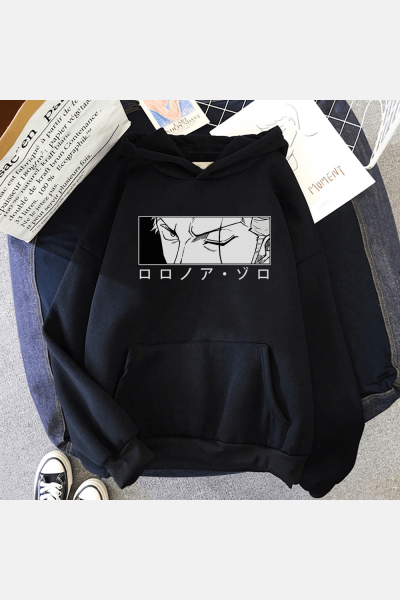 Zoro Face White Kapşonlu Sweatshirt