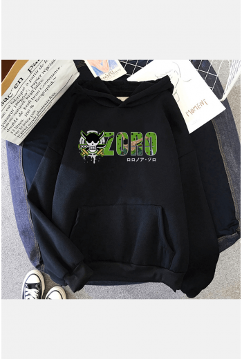 Zoro Yazılı Kapşonlu Sweatshirt